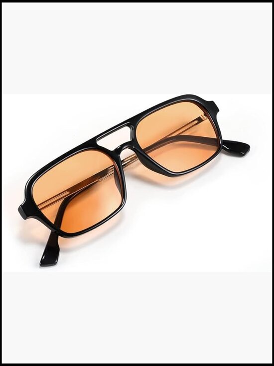 Vintage Square 70s Flat Aviator Sunglasses Metal Design Shades main image 5